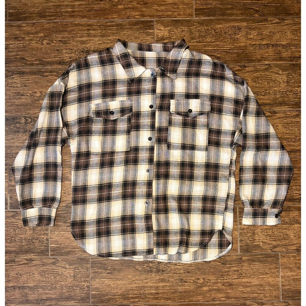 Romwe Cozy Plaid Flannel Shirt - S